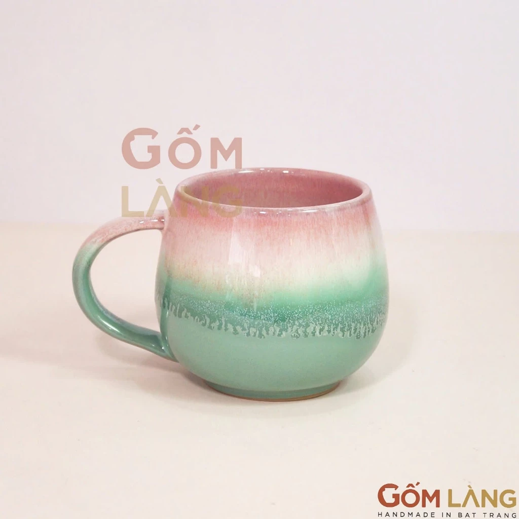 Cốc Bầu Men Hỏa Biến Gốm Làng Bát Tràng Dáng Bầu Đẹp Uống Trà Cà Phê Siêu Xinh